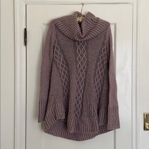 Pink turtleneck sweater